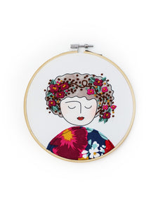 DIY Embroidery Kit, Anne in Burgundy