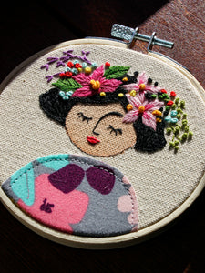 Ash Brunette Lady with Flowers