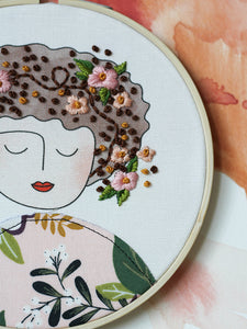 DIY Embroidery Kit, Anne in Mauve